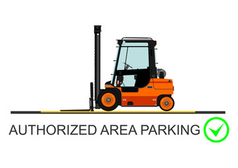 Forklift safety. Vector