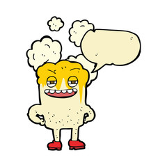 cartoon happy tooth with speech bubble