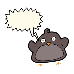cartoon bird with speech bubble