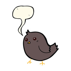 cartoon bird with speech bubble
