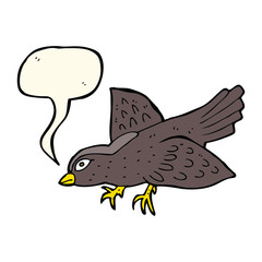 cartoon bird with speech bubble