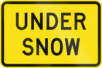 An Australian warning traffic sign - Under Snow