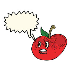 cartoon apple with speech bubble