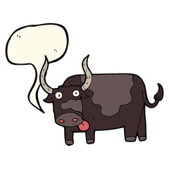 cartoon bull with speech bubble
