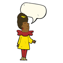 cartoon queen with speech bubble