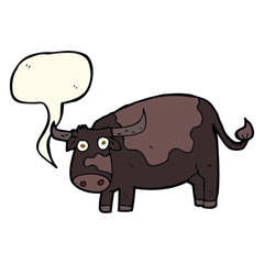 cartoon cow with speech bubble