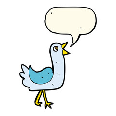 cartoon bird with speech bubble