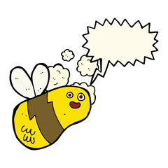 cartoon bee with speech bubble