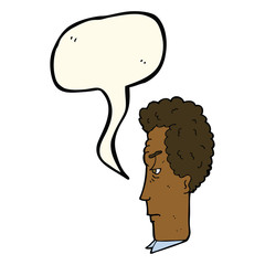 cartoon annoyed man with speech bubble