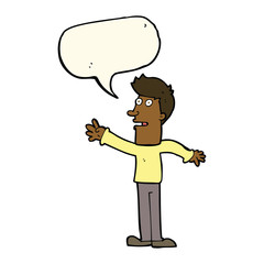 cartoon man reaching with speech bubble