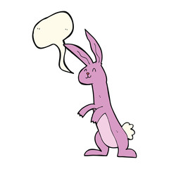 Fototapeta na wymiar cartoon rabbit with speech bubble