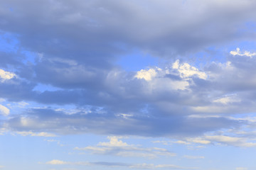 Unusual clouds in the sky at sunset