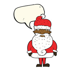 cartoon santa claus with speech bubble