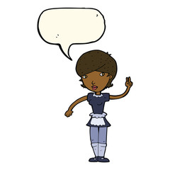 cartoon waitress taking order with speech bubble