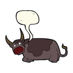cartoon bull with speech bubble