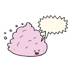 cartoon cloud character with speech bubble