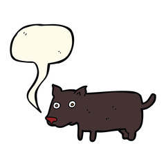 cartoon little dog with speech bubble