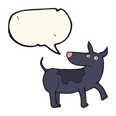 funny cartoon dog with speech bubble