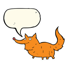 cartoon little dog with speech bubble