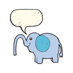 cartoon elephant squirting water with speech bubble