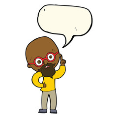 cartoon old man  with speech bubble