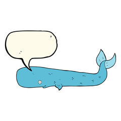 cartoon whale with speech bubble
