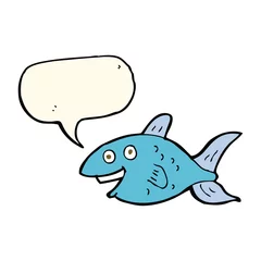 Outdoor kussens cartoon fish with speech bubble © lineartestpilot