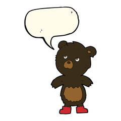 cartoon cute little bear with speech bubble