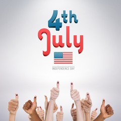 Composite image of thumbs up