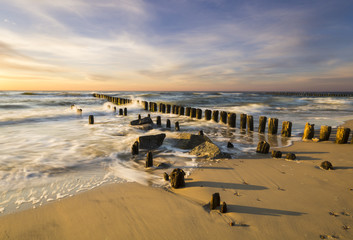 sunset over the sea beach