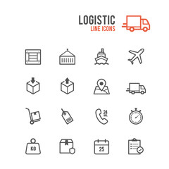 Logistic icon set. Vector illustration.