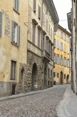 Street in Bergamo  in Italy