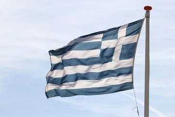 griechische Flagge im Wind