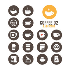Coffee icon set. Vector illustration.