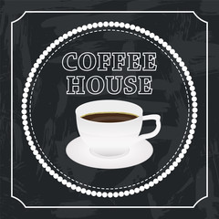 banner with a cup of coffee