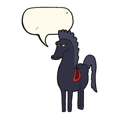 cartoon horse with speech bubble