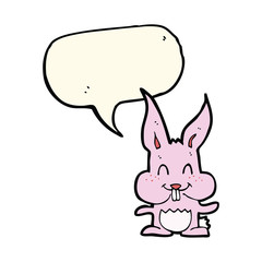 cartoon rabbit with speech bubble