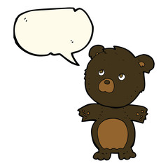 cartoon funny teddy bear with speech bubble