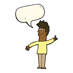 cartoon man with idea with speech bubble