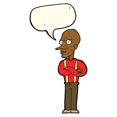 cartoon mean old man with speech bubble