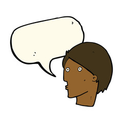 cartoon surprised face with speech bubble