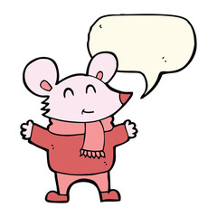 cartoon mouse with speech bubble