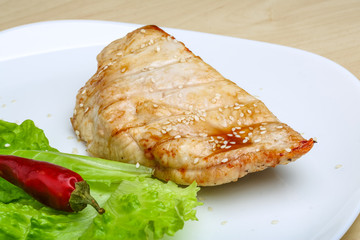 Grilled turkey steak