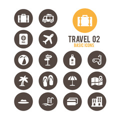 Travel icons. Vector illustration.