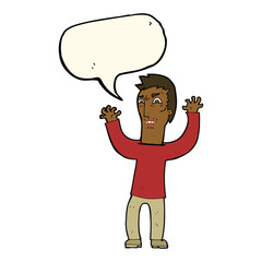 cartoon angry man with speech bubble