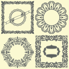 Vintage set of frames & labels