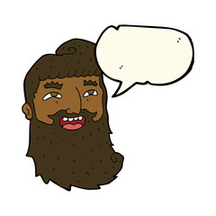 cartoon man with beard laughing with speech bubble