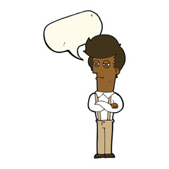 cartoon annoyed man with speech bubble