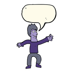 Fototapeta premium cartoon vampire with speech bubble