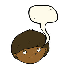 cartoon happy man with speech bubble